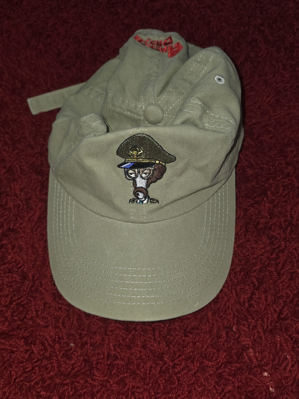 American Dad Roger Smith General Disdain Embroidered Dad Hat Khaki Green OSFM